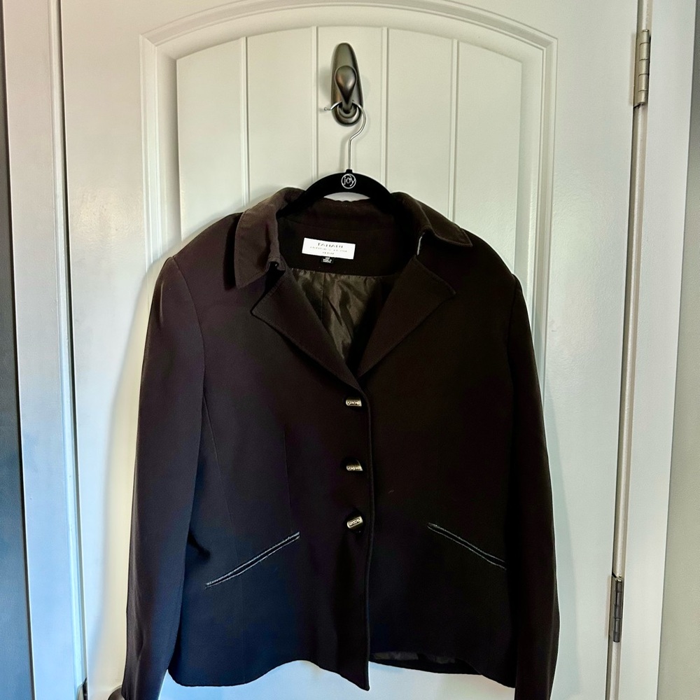 Tahari Arthur S. Levine Blazer 16P Brown Petite Career Jacket 3 Button Lined